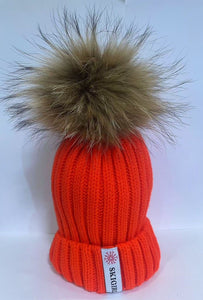 Women's - Large Skigirl Fur Pom Beanie