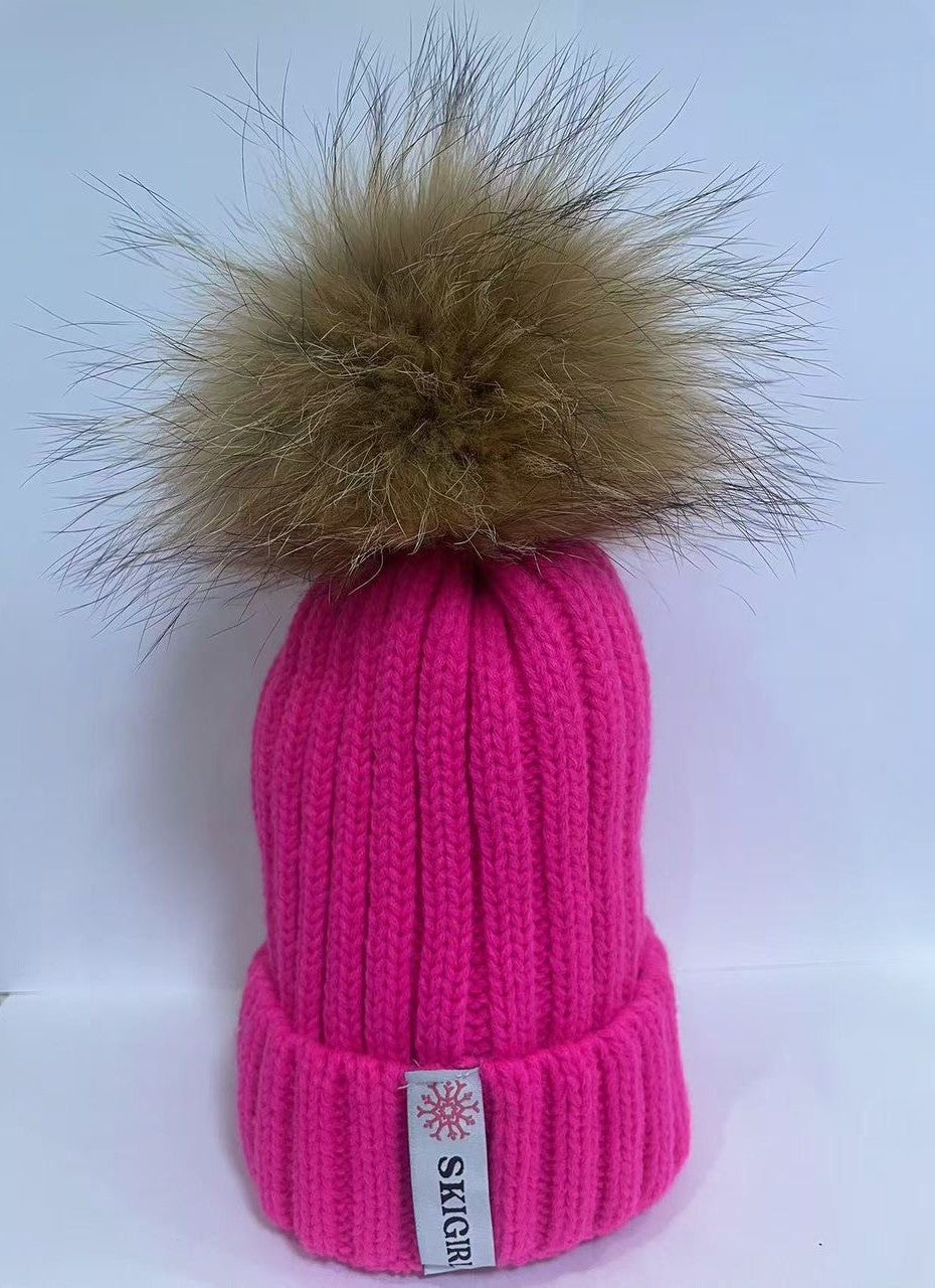 Women's - Large Skigirl Fur Pom Beanie