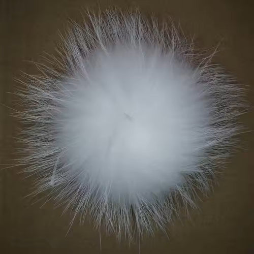 White Real Fur Pom