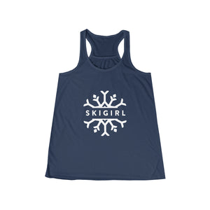 Skigirl Women's Flowy Yoga Tank - White Logo