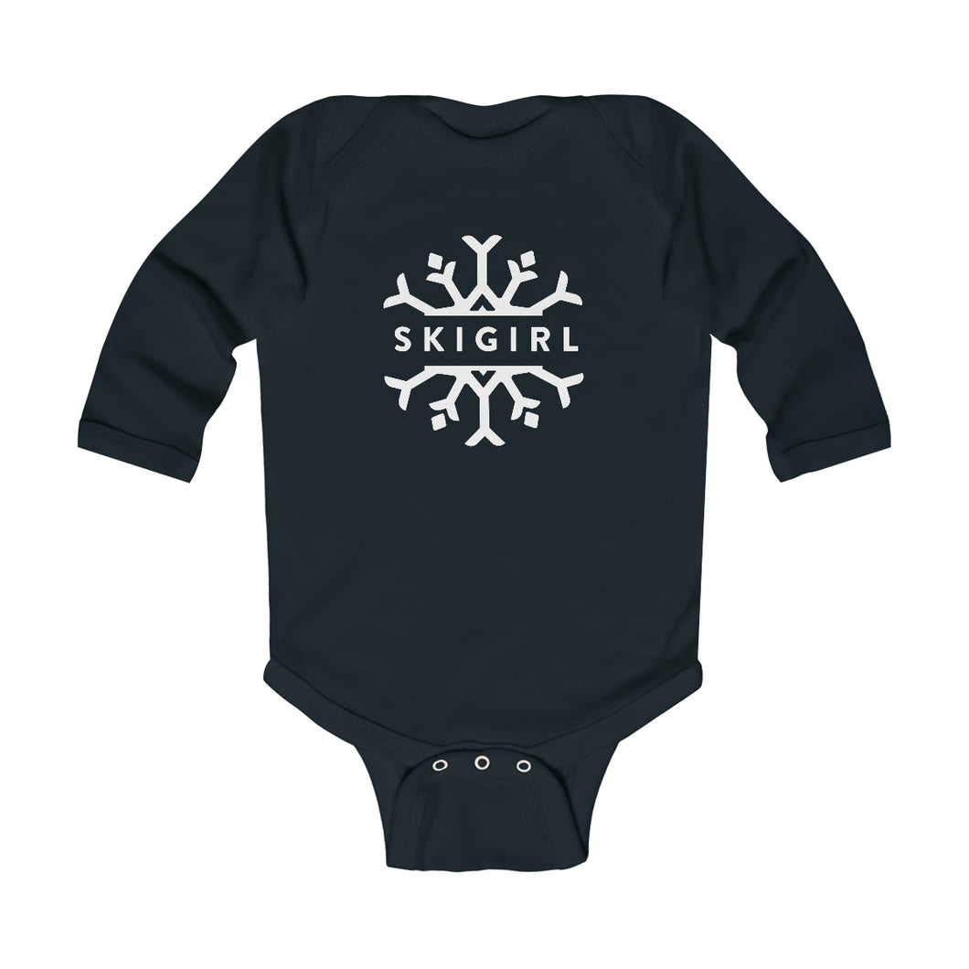 Infant Skigirl Long Sleeve Bodysuit - White Logo