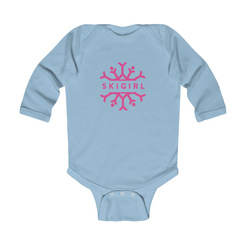 Infant Skigirl Long Sleeve Bodysuit - Pink Logo