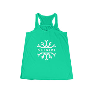Skigirl Women's Flowy Yoga Tank - White Logo